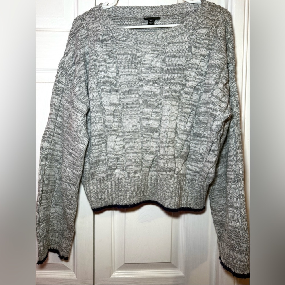 a.n.a Light Gray Textured Sweater